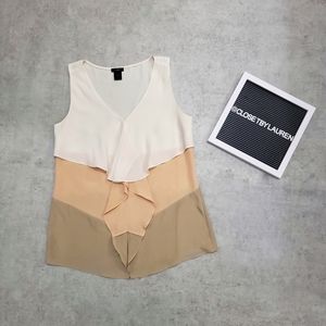 Ann Taylor Tri-Colour Layered Sleeveless Blouse